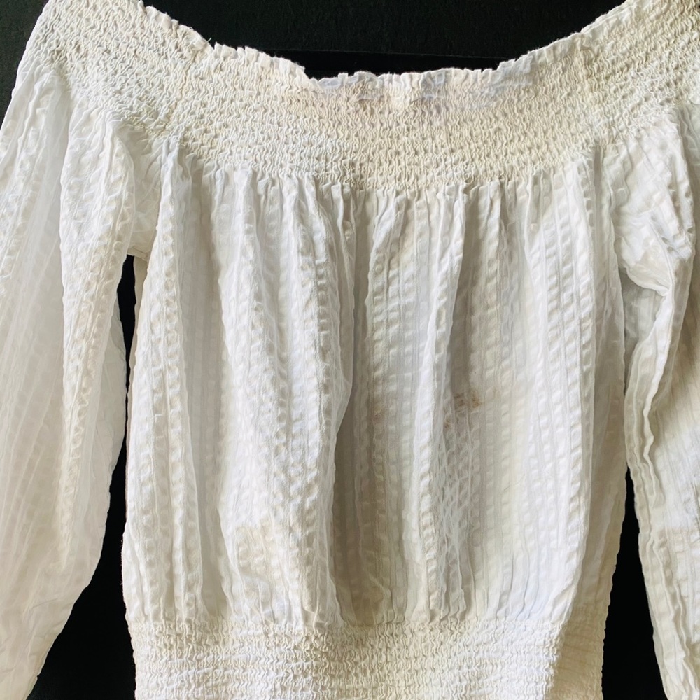 White off white off shoulder top